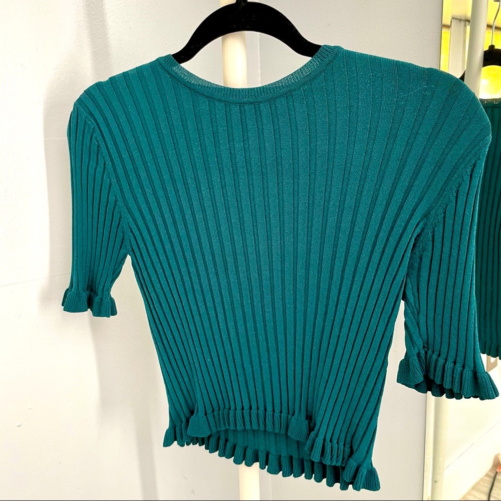 Zara teal short sleeve shirt